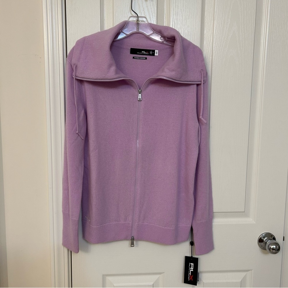 RLX Ralph Lauren Golf Washable Cashmere Full-Zip Sweater in Purple Size L - Picture 4 of 10